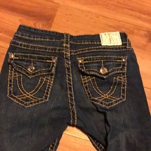L.A Idol heavy stitched jeans bling detail size 9